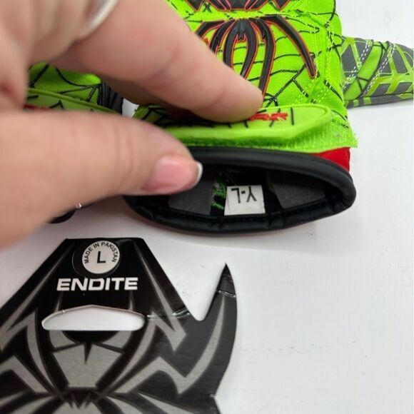 Spiderz NWT Custom Baseball Batting Gloves Lime Green Red Youth Large - Picture 5 of 10